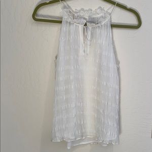 White 100% Silk Sleeveless Blouse